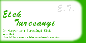 elek turcsanyi business card