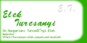 elek turcsanyi business card